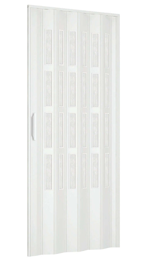 Porta a soffietto da interno su misura in pvc con vetri