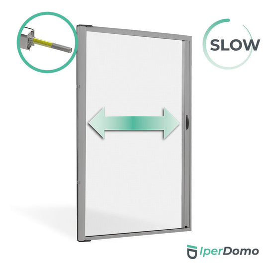 Zanzariera a rullo riducibile porta Finestra Roll Side 42 - 160x250 cm (LxH) - frizione slow - Argento 9006 verniciato