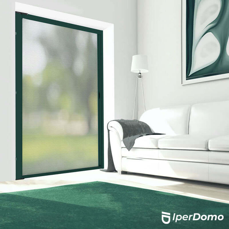 Zanzariera a rullo riducibile porta Finestra Roll Side 42 - 178x250 cm (LXH) - frizione slow - Verde 6005 opaco