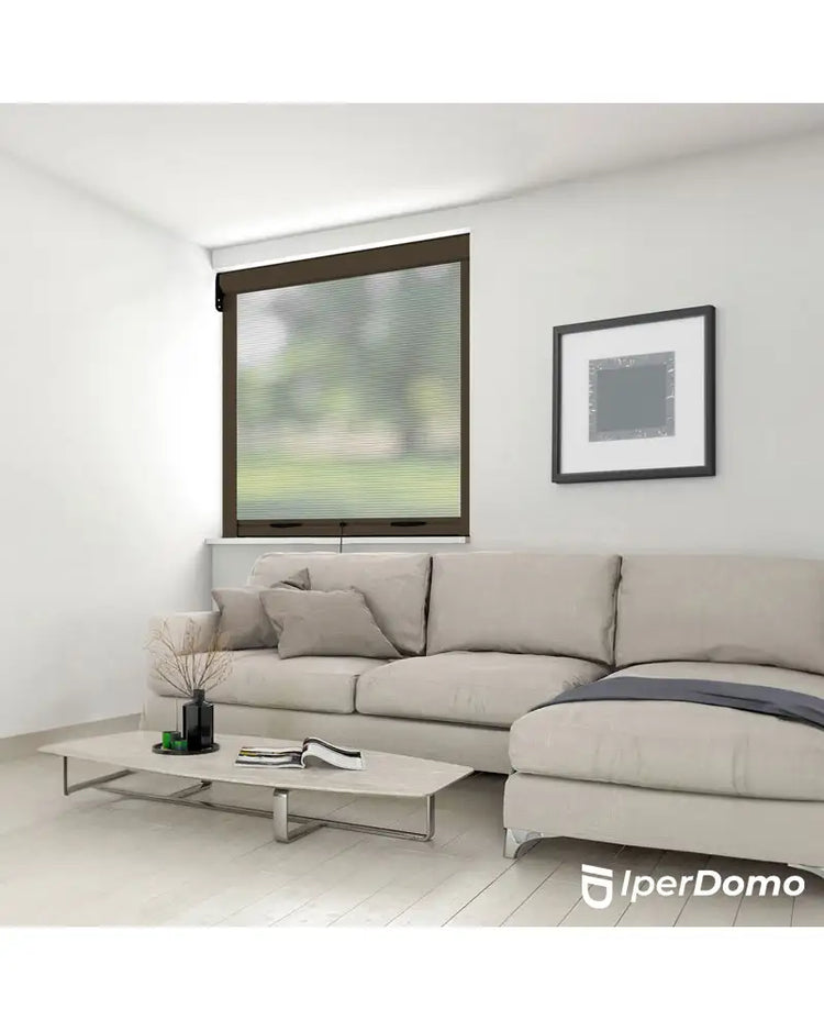 Zanzariera a rullo riducibile per finestra Roll Net 32 + frizione slow - 100x160 cm (LxH) - Marrone 8017