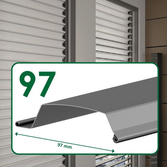 Frangisole guidato con lamelle da 97mm autoportante (P97)