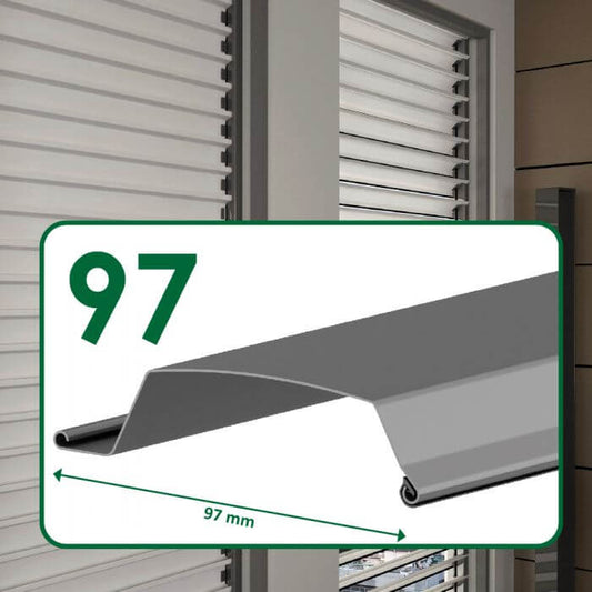 Frangisole guidato con lamelle da 97mm autoportante (P97)
