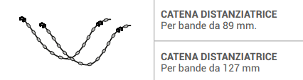 Catena distanziatrice per bande tende verticali