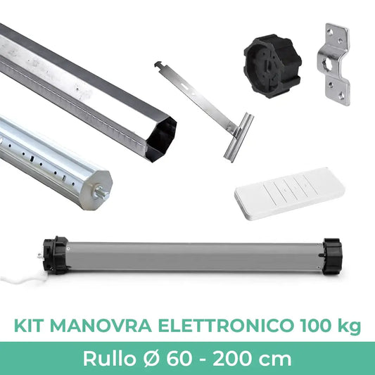 Kit manovra motore 100 Kg - 50 Nm - elettronico telecomandato - rullo da 200 cm