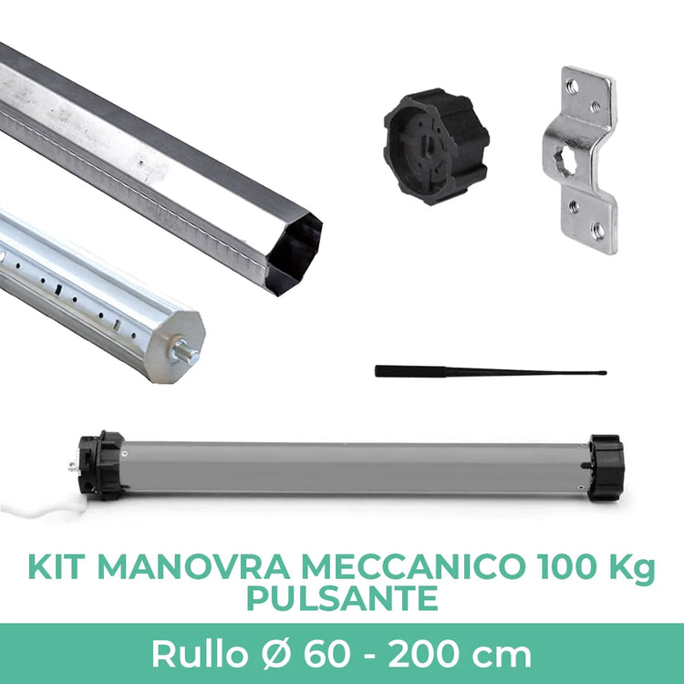 Kit manovra motore 100 Kg - 50 Nm - meccanico pulsante - rullo da 200 cm