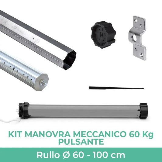 Kit manovra motore 60 Kg - 30 Nm - meccanico pulsante - rullo da 100 cm