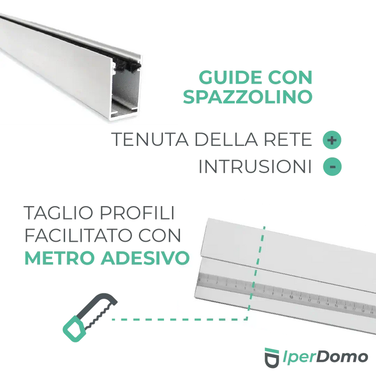 Zanzariera a rullo riducibile porta Finestra Roll Side 42 - 178x250 cm (LXH) - frizione slow - Verde 6005 opaco
