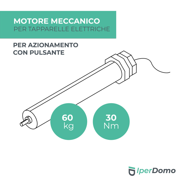Motore meccanico pulsante per tapparelle elettriche 60 kg (30 Nm)