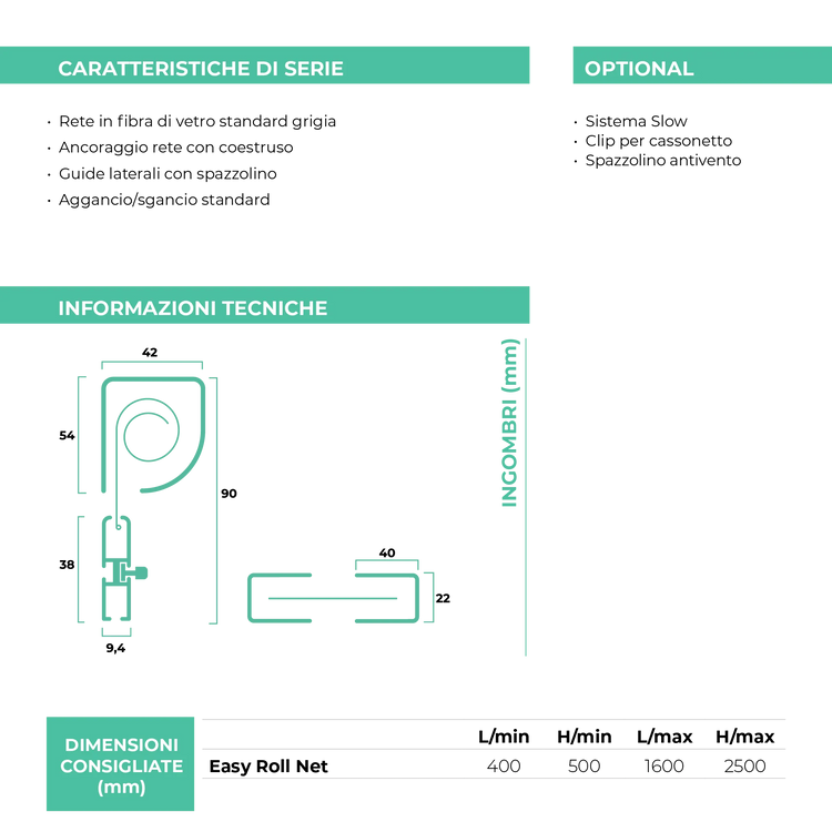 Zanzariera per Finestra Easy Roll Net (Senza Fori)