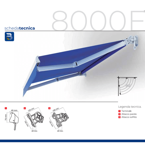 Tenda da sole a bracci Tempotest 8000 E (senza cassonetto)
