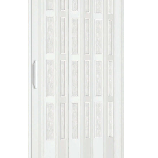 Porta a soffietto da interno su misura in pvc con vetri