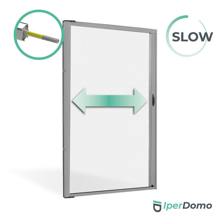 Zanzariera a rullo riducibile porta finestra Roll Side 42 - 150x250 cm (LXH) - frizione slow - Argento 9006 verniciato