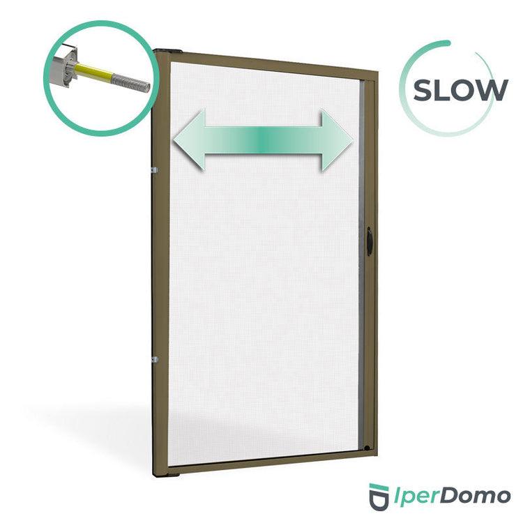 Zanzariera a rullo riducibile porta finestra Roll Side 42 - 150x250 cm (LxH) - frizione slow - bronzo