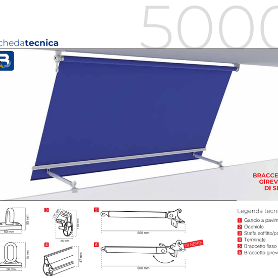 Tenda da sole a caduta Tempotest 5000 con braccetti