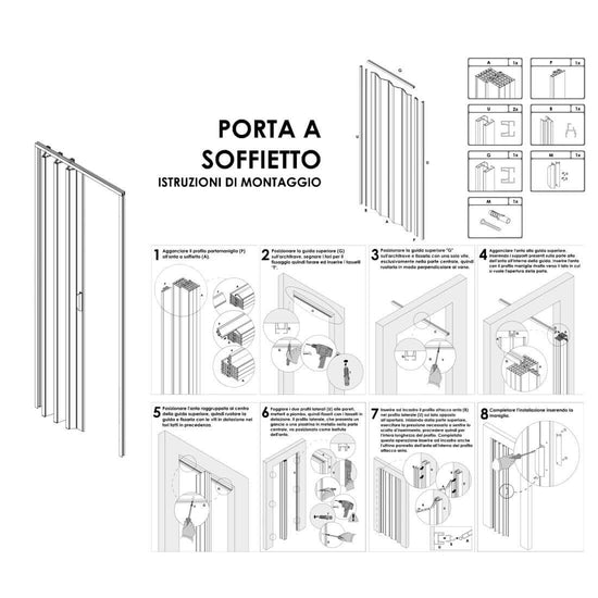 Porta a soffietto da interno su misura in pvc
