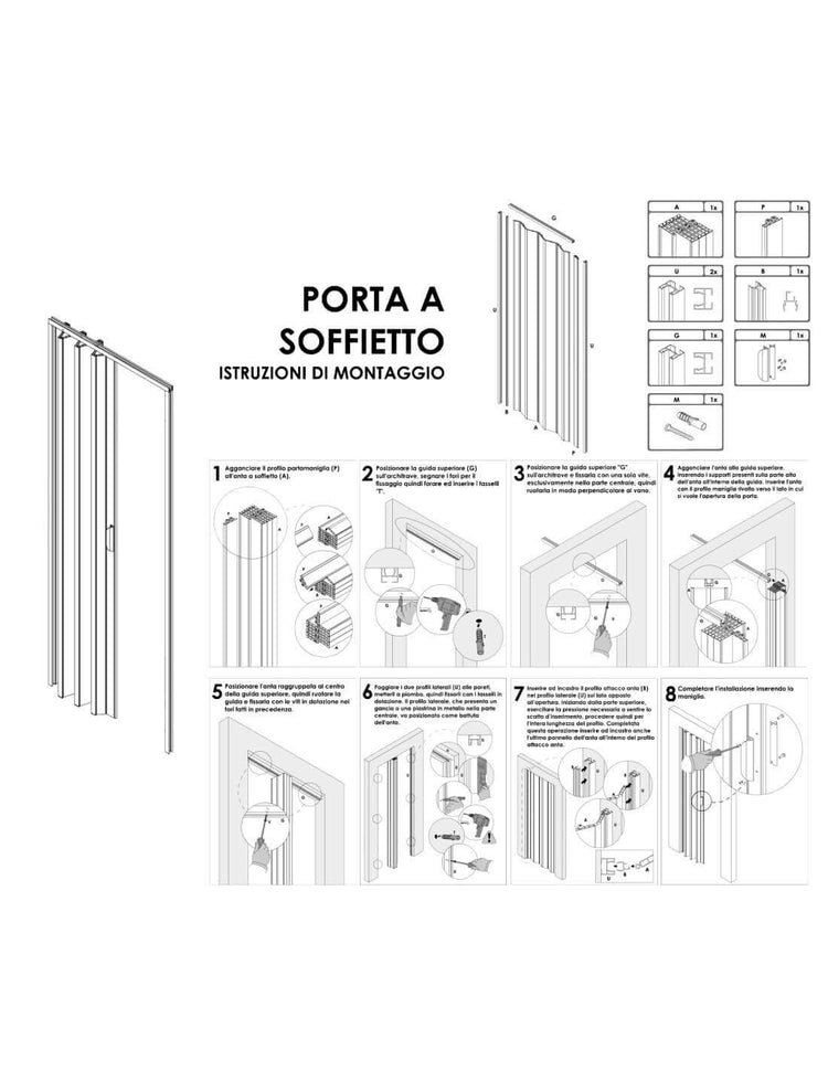 Porta a soffietto da interno su misura in pvc